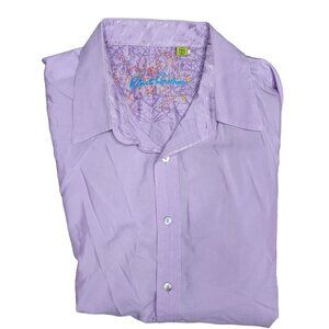 Robert Graham 2XL Lavender purple Dress Shirt button-Up Long Sleeve silk cotton